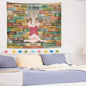 Yoga Is The Journey Of The Self, Through The Self, To The Self - Yoga Personalized Custom Tapestry - Gift For Yoga Lovers