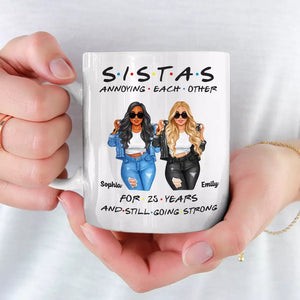 Sisters By Chance, Friends By Choice - Bestie Personalized Custom Mug - Gift For Best Friends, BFF, Sisters