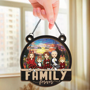 Our Laughs Are Limitless - Family Personalized Window Hanging Suncatcher - Christmas Gift For Family Members