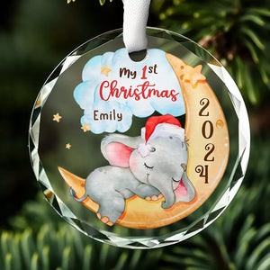 You’re Part Of Me, My Little One - Family Personalized Custom Circle Glass Ornament - Christmas Gift For Baby Kids, Newborn Baby