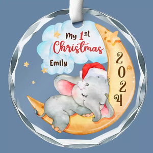 You’re Part Of Me, My Little One - Family Personalized Custom Circle Glass Ornament - Christmas Gift For Baby Kids, Newborn Baby