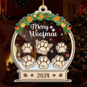 Happy Pawlidays - Dog & Cat Personalized Custom 3 Layers Shaker Ornament - Christmas Gift For Pet Owners, Pet Lovers