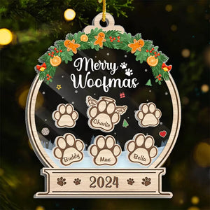 Happy Pawlidays - Dog & Cat Personalized Custom 3 Layers Shaker Ornament - Christmas Gift For Pet Owners, Pet Lovers