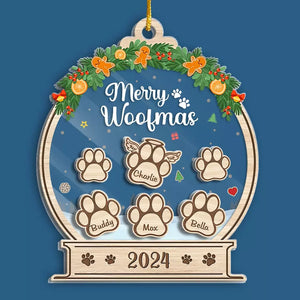 Happy Pawlidays - Dog & Cat Personalized Custom 3 Layers Shaker Ornament - Christmas Gift For Pet Owners, Pet Lovers