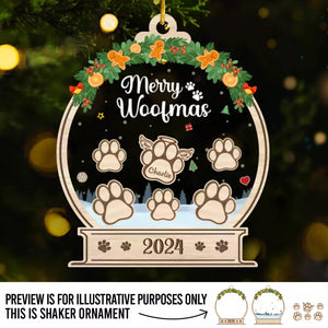 Happy Pawlidays - Dog & Cat Personalized Custom 3 Layers Shaker Ornament - Christmas Gift For Pet Owners, Pet Lovers