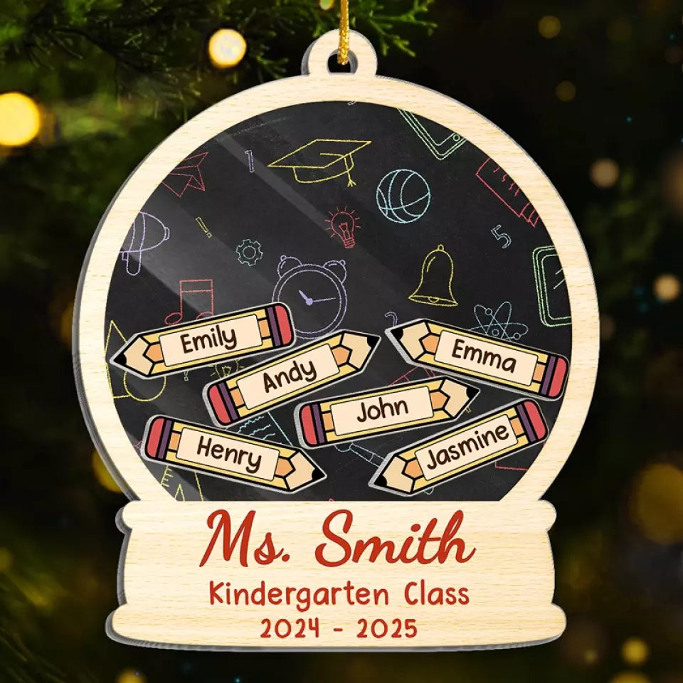 Cheers To The Teacher Who Makes Learning Feel Like Unwrapping A Gift Every Day - Teacher Personalized Custom 3 Layers Shaker Ornament - Christmas Gift For Teacher