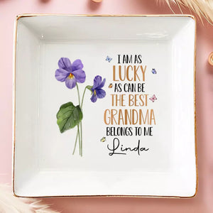 The Best Grandma Belongs To Me - Family Personalized Custom Jewelry Dish - Gift For Grandma