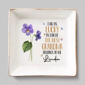 The Best Grandma Belongs To Me - Family Personalized Custom Jewelry Dish - Gift For Grandma