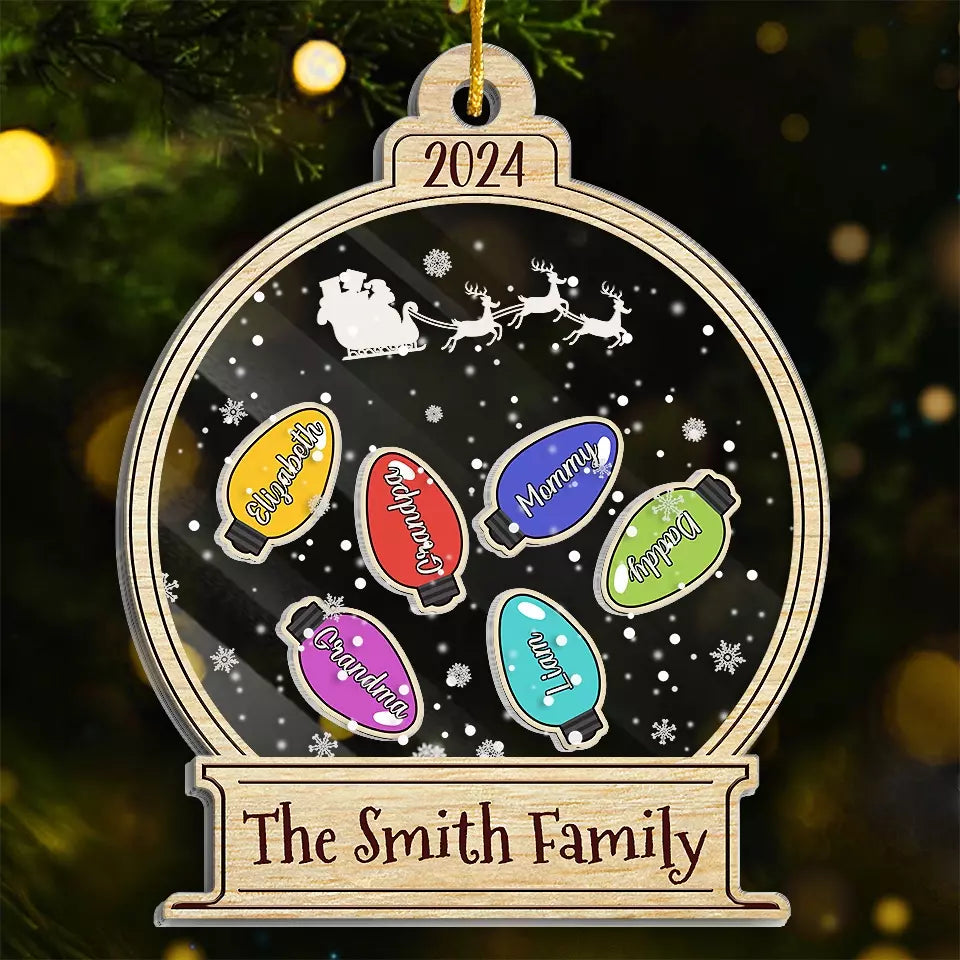 Where There Is Family, There Is Love - Family Personalized Custom 3 Layers Shaker Ornament - Christmas Gift For Family Members