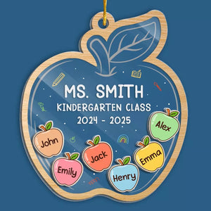 Cherishing Our Esteemed, Devoted Teachers - Teacher Personalized Custom 3 Layers Shaker Ornament - Christmas Gift For Teacher