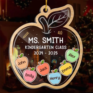 Cherishing Our Esteemed, Devoted Teachers - Teacher Personalized Custom 3 Layers Shaker Ornament - Christmas Gift For Teacher