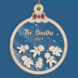 Family Time Is As Sweet As A Gingerbread Cookie - Family Personalized Custom 3 Layers Shaker Ornament - Christmas Gift For Family Members