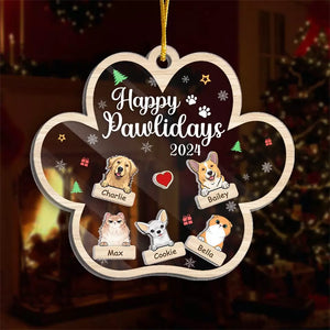 On The Naughty List - Dog & Cat Personalized Custom 3 Layers Shaker Ornament - Christmas Gift For Pet Owners, Pet Lovers