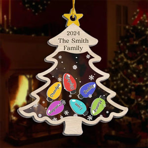 Rocking Around The Christmas Tree - Family Personalized Custom 3 Layers Shaker Ornament - Christmas Gift For Family Members