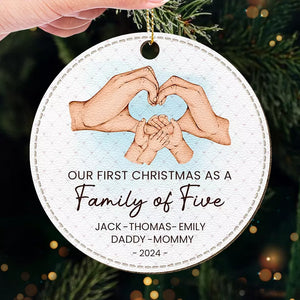 Christmas Is A Reminder Of The Joy That Family Brings - Family Personalized Custom Leather Ornament - Christmas Gift For Family Members, Baby Kids, Newborn Baby