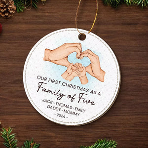 Christmas Is A Reminder Of The Joy That Family Brings - Family Personalized Custom Leather Ornament - Christmas Gift For Family Members, Baby Kids, Newborn Baby