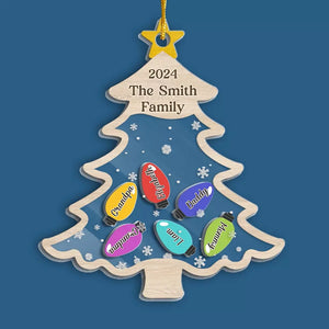 Rocking Around The Christmas Tree - Family Personalized Custom 3 Layers Shaker Ornament - Christmas Gift For Family Members