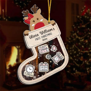 A Baby Is A Wishing Well - Family Personalized Custom 3 Layers Shaker Ornament - Christmas  Gift For Baby Kids, Newborn Baby