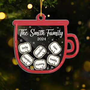 Family Love Is Lit Up Brightly - Family Personalized Custom 3 Layers Shaker Ornament - Christmas Gift For Family Members