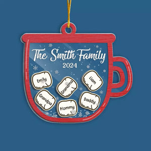 Family Love Is Lit Up Brightly - Family Personalized Custom 3 Layers Shaker Ornament - Christmas Gift For Family Members