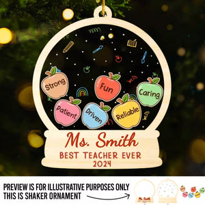 Education Is Life Itself - Teacher Personalized Custom 3 Layers Shaker Ornament - Christmas Gift For Teacher