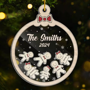 Family Time Is As Sweet As A Gingerbread Cookie - Family Personalized Custom 3 Layers Shaker Ornament - Christmas Gift For Family Members