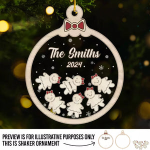 Family Time Is As Sweet As A Gingerbread Cookie - Family Personalized Custom 3 Layers Shaker Ornament - Christmas Gift For Family Members