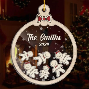 Family Time Is As Sweet As A Gingerbread Cookie - Family Personalized Custom 3 Layers Shaker Ornament - Christmas Gift For Family Members