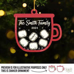 Family Love Is Lit Up Brightly - Family Personalized Custom 3 Layers Shaker Ornament - Christmas Gift For Family Members