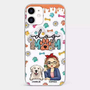 The Love Between A Dog And A Dog Mom Is Unbreakable - Dog Personalized Custom 3D Inflated Effect Printed Clear Phone Case - Gift For Pet Owners, Pet Lovers