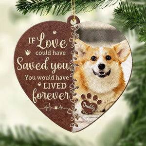 Custom Photo Forever In My Heart - Memorial Personalized Custom Leather Ornament - Christmas Gift, Sympathy Gift For Pet Owners, Pet Lovers