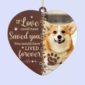 Custom Photo Forever In My Heart - Memorial Personalized Custom Leather Ornament - Christmas Gift, Sympathy Gift For Pet Owners, Pet Lovers