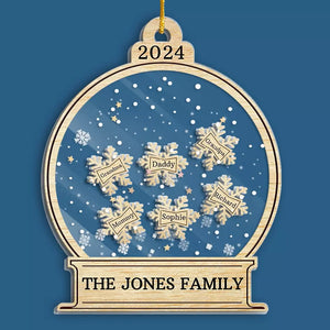 The Best Christmas Gift Is The Presence Of Family - Family Personalized Custom 3 Layers Shaker Ornament - Christmas Gift For Family Members