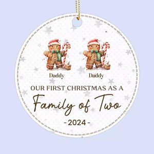 Our Family Just Grew By Two Feet - Family Personalized Custom Leather Ornament - Christmas Gift For Family Members, Baby Kids, Newborn Baby