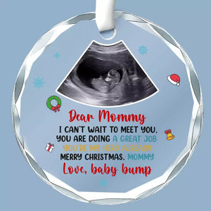 Custom Photo Mommy You Are My Hero - Family Personalized Custom Circle Glass Ornament - Christmas Gift For Baby Kids, Newborn Baby