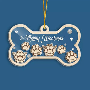 Merry Woofmas - Dog Personalized Custom 3 Layers Shaker Ornament - Christmas Gift For Pet Owners, Pet Lovers