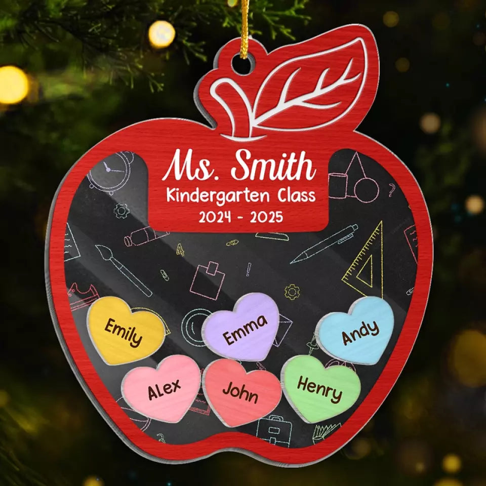 It Starts On The Inside - Teacher Personalized Custom 3 Layers Shaker Ornament - Christmas Gift For Teacher