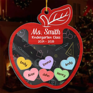 It Starts On The Inside - Teacher Personalized Custom 3 Layers Shaker Ornament - Christmas Gift For Teacher