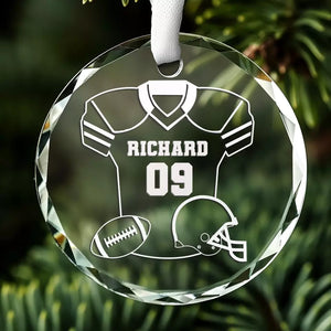 Swinging For The Fences - Personalized Custom Circle Glass Ornament - Christmas Gift For Sport Lovers, Sport Players