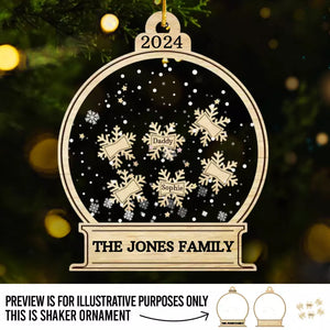 The Best Christmas Gift Is The Presence Of Family - Family Personalized Custom 3 Layers Shaker Ornament - Christmas Gift For Family Members