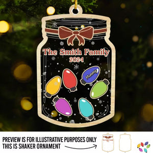 For It Is In Giving That We Receive - Family Personalized Custom 3 Layers Shaker Ornament - Christmas Gift For Family Members