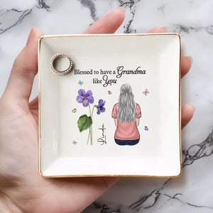 Blessed To Have A Grandma Like You - Family Personalized Custom Jewelry Dish - Gift For Grandma