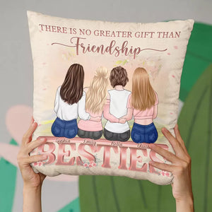 Friends Make The World Brighter - Bestie Personalized Custom Pillow - Gift For Best Friends, BFF, Sisters