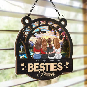 True Friends Are Great Riches - Bestie Personalized Window Hanging Suncatcher - Gift For Best Friends, BFF, Sisters