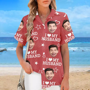 Custom Photo Someday We'll Look Back On This And Laugh - Funny Personalized Custom Unisex Tropical Hawaiian Aloha Couple Shirt - Summer Vacation Gift, Birthday Party Gift For Husband Wife, Anniversary