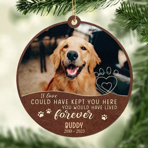 Custom Photo And Tonight I’ll Fall Asleep, With You In My Heart - Memorial Personalized Custom Leather Ornament - Christmas Gift, Sympathy Gift For Pet Owners, Pet Lovers