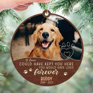 Custom Photo And Tonight I’ll Fall Asleep, With You In My Heart - Memorial Personalized Custom Leather Ornament - Christmas Gift, Sympathy Gift For Pet Owners, Pet Lovers