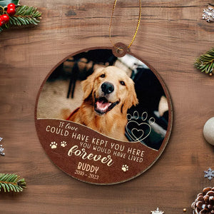 Custom Photo And Tonight I’ll Fall Asleep, With You In My Heart - Memorial Personalized Custom Leather Ornament - Christmas Gift, Sympathy Gift For Pet Owners, Pet Lovers