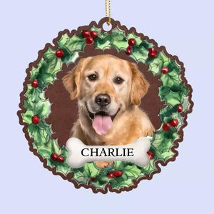 Custom Photo No Longer By My Side, But Forever In My Heart - Memorial Personalized Custom Leather Ornament - Christmas Gift, Sympathy Gift For Pet Owners, Pet Lovers