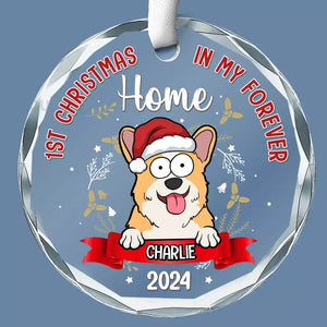 A Pawsitively Purrfect Christmas - Dog & Cat Personalized Custom Circle Glass Ornament - Christmas Gift For Pet Owners, Pet Lovers, First Christmas